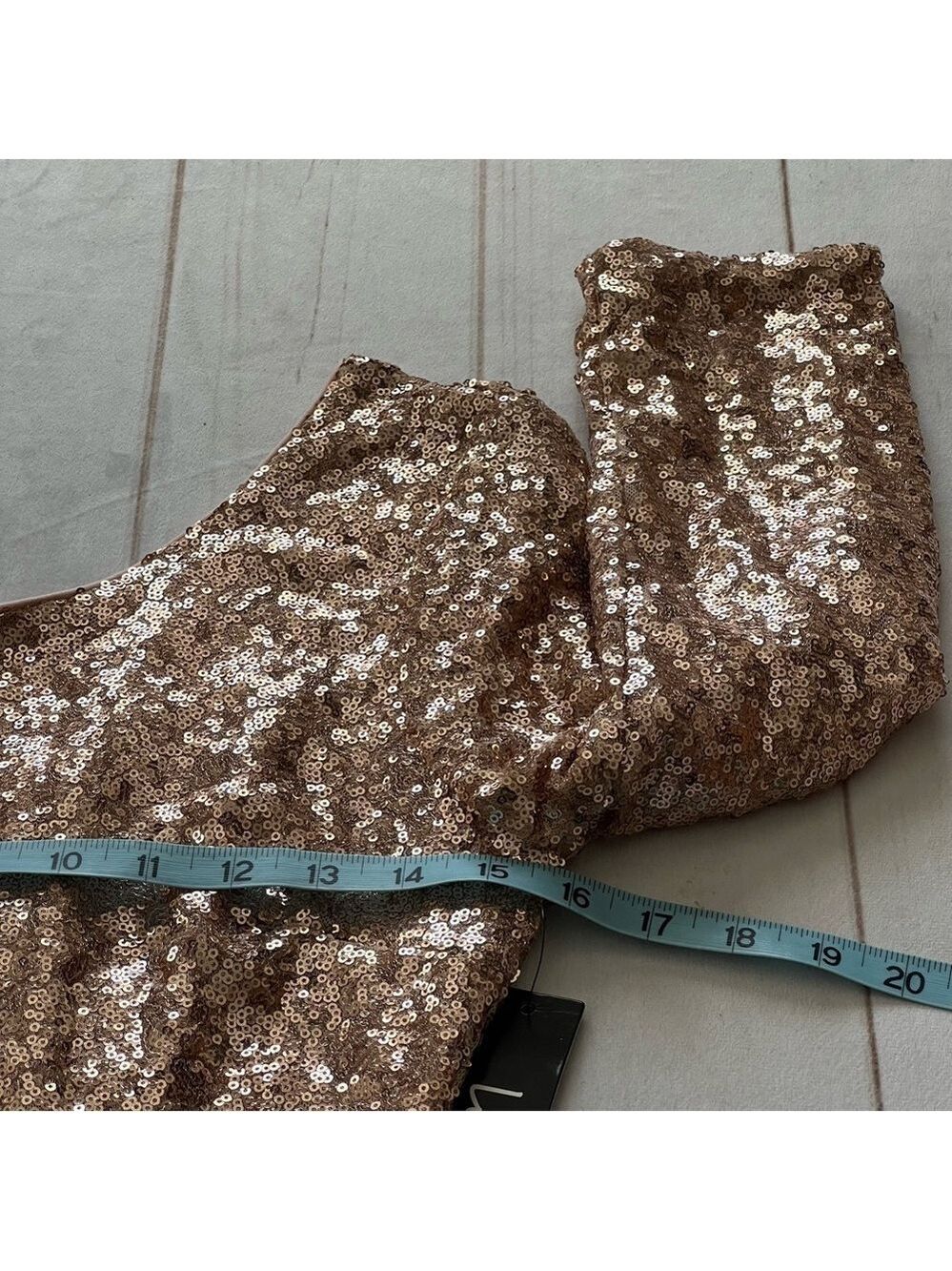 NWT Lulu's Delightful Ways Champagne Gold Sequin Dress Mini Prom Homecoming Club - Picture 11 of 15